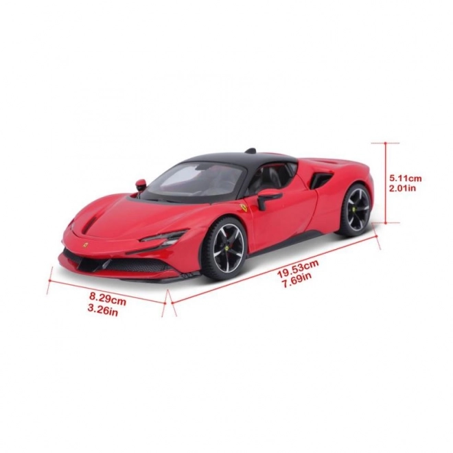 Bburago 1:24 Ferrari Top SF90 Stradale Rød
