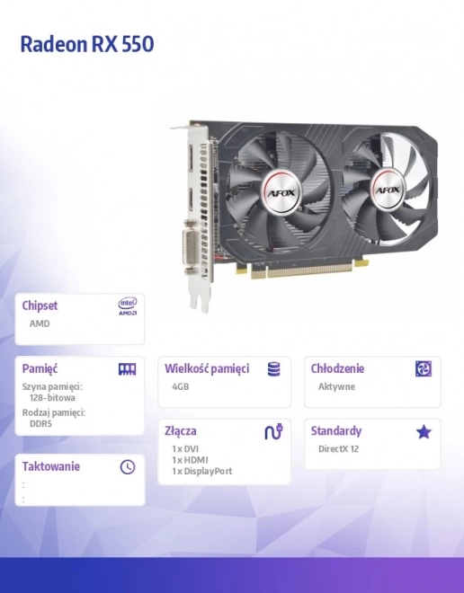 Grafikkort Radeon RX 550 4GB GDDR5