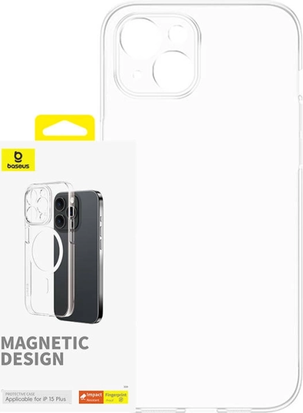 Magnetisk Baseus OS-Lucent etui til iPhone 15 Plus gennemsigtigt