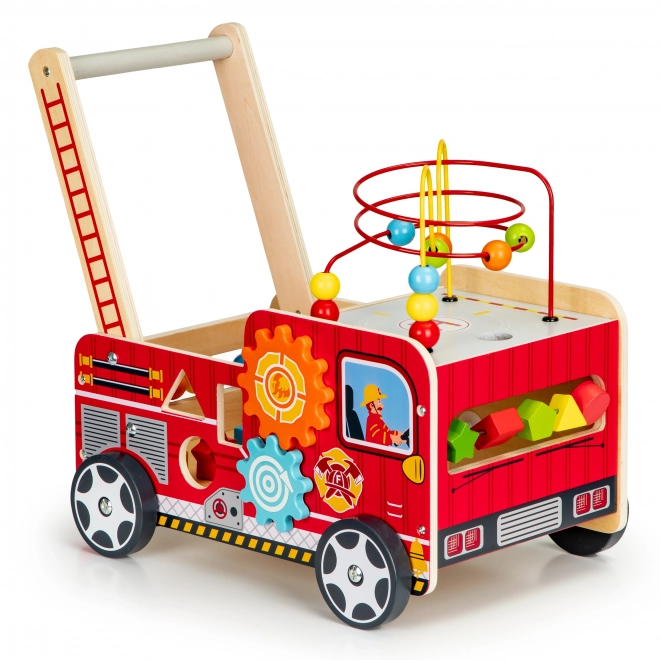 Træuddannelses Walker med Klodser - Brandbil ECOTOYS