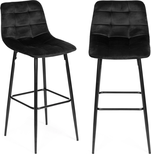 sort barstol med velourssæde ModernHome