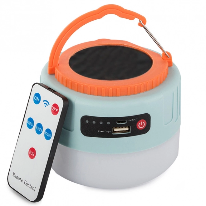 Sollys USB-campinglampe med fjernbetjening