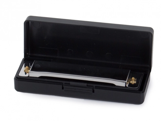 Metal mundharmonika C dur med etui
