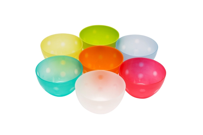 Plast køkken skål, lille 14 cm - blandede farver
