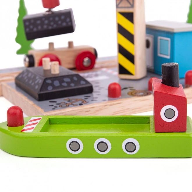 Bigjigs Rail Kuldok med kran