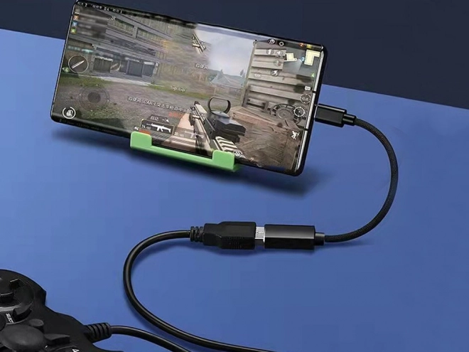 USB-C til USB-A 3.0 OTG adapter med flettet kabel