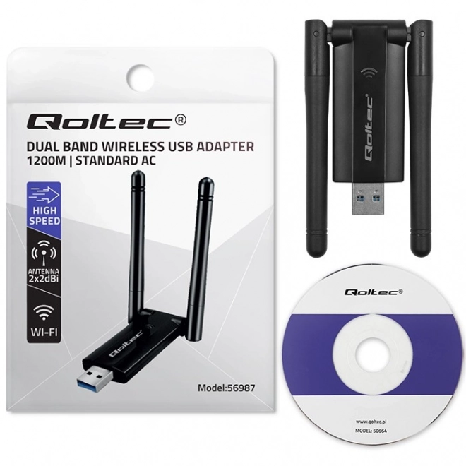Hurtig trådløs USB Wi-Fi adapter DUAL med antenner