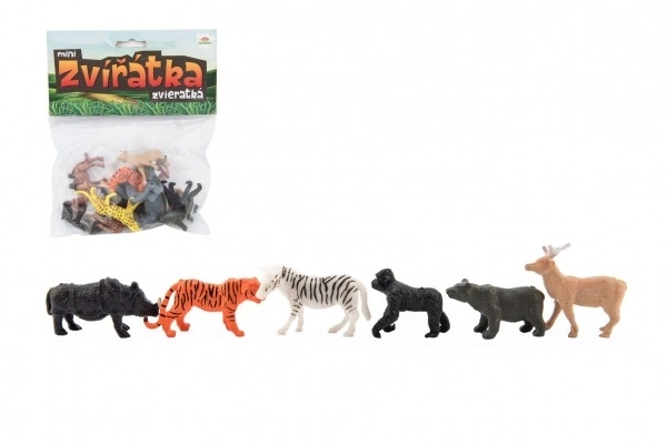 Dyr mini safari ZOO plast 5-6cm 12 stk i pose