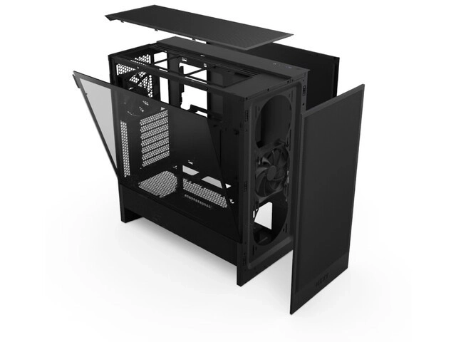 Hus H5 Flow midi tower med vindue sort