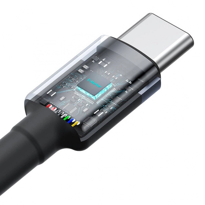 Baseus Cafule USB-C til USB-C 100W kabel, 2m, 2 stk (rød-sort, grå-sort).