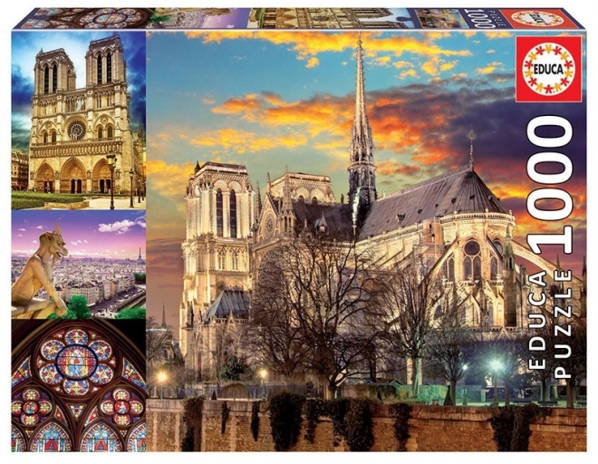 Puslespil Notre Dame kollage 1000 brikker