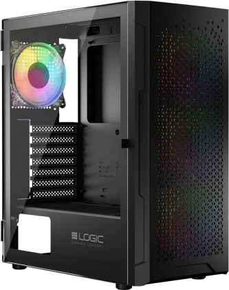 Computer kabinet LOGIC Aramis ARGB Midi USB 3.0 sort