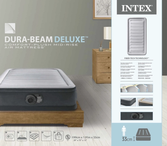 Oppustelig seng Dura-Beam Twin med indbygget pumpe