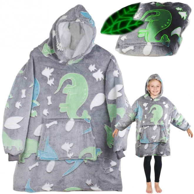 Lysende sweatshirt med dinosaur til børn