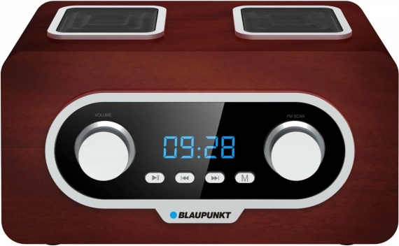 Bærbar FM-radio med PLL, SD/USB/AUX og batteri