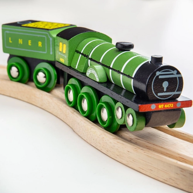 Bigjigs Rail Træ replik lokomotiv Flying Scotsman