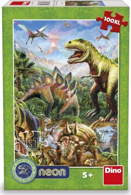 Lysende puslespil dinosaurernes verden 100 XL brikker