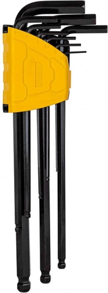 Ekstra lang sæt unbrakonøgler DELI TOOLS 1,5–10 mm, 9 stk.