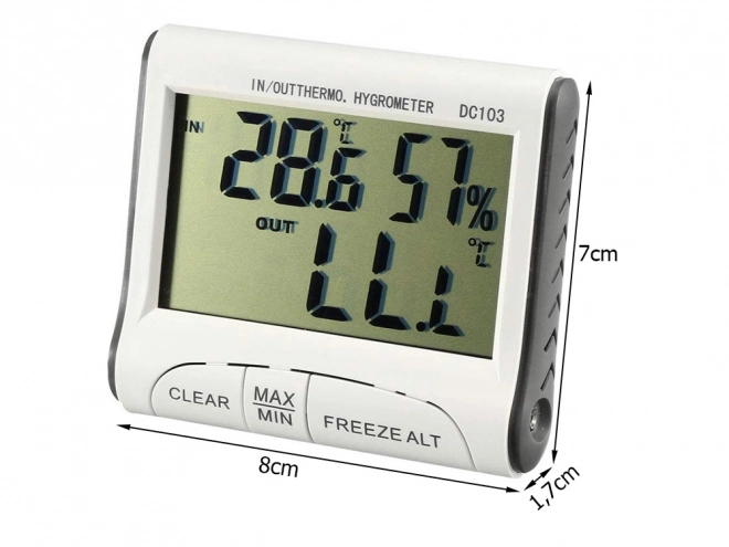 Meteorologisk station med termometer, hygrometer og sensor