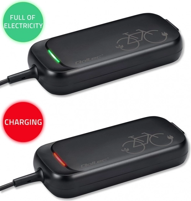 Lader til elcykel og scooter 36V, 42V, 2A, vandtæt