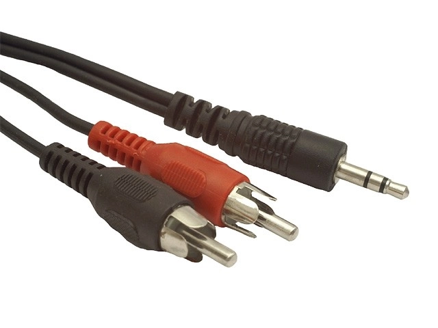 Kabel Minijack til 2x RCA Chinch 2,5m