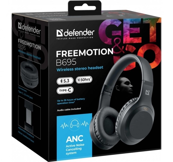 Trådløse øretelefoner med ANC Freemotion B695 sort