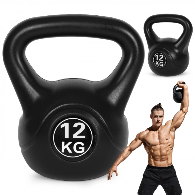 Kettlebell til træning sort - 12kg