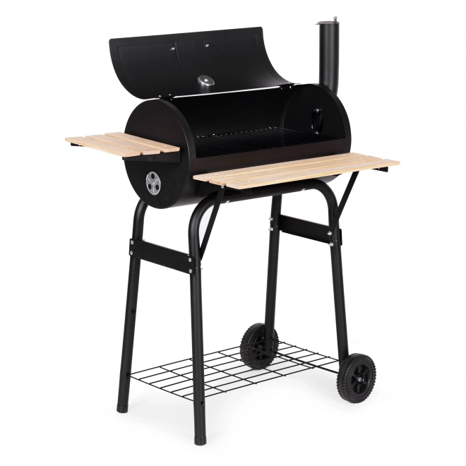 Stor havegrill med termometer og skorsten