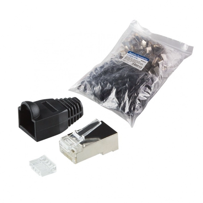 RJ45 CAT.6 stik med beskyttelse, sort