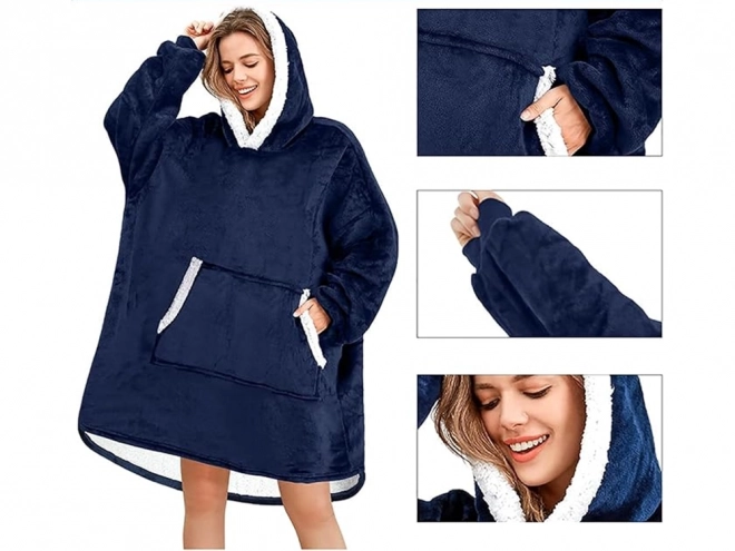 Varm oversize sweatshirt-tæppe 2 i 1
