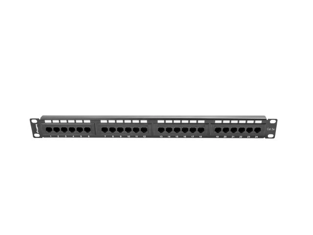 Patchpanel 24 porte 1U Cat 5e sort
