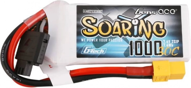 Gens Ace Soaring batteri 1000mAh 7,4V 30C til RC-modeller