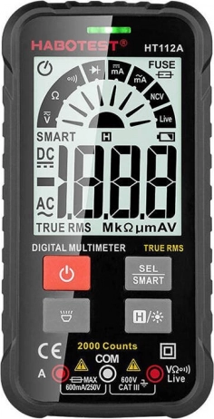 digitalt multimeter HABOTEST HT112A True RMS med SMART-funktion