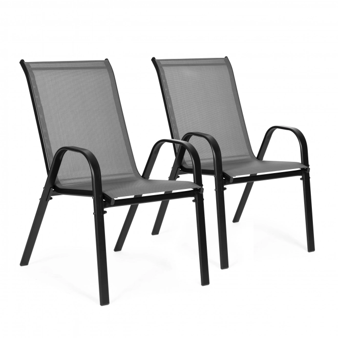 Sæt af havestole til terrasse, altan, grå farve