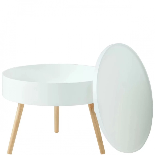 Rundt sofabord med opbevaringsplads 60 cm