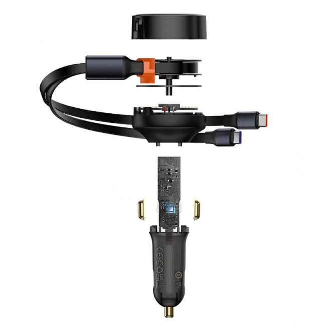 Baseus biladapter med USB-C kabel, 33 W