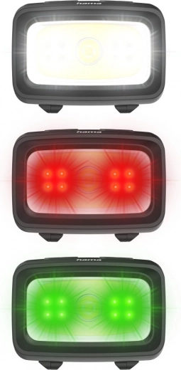 7 tilstande: hvid, rød og grøn