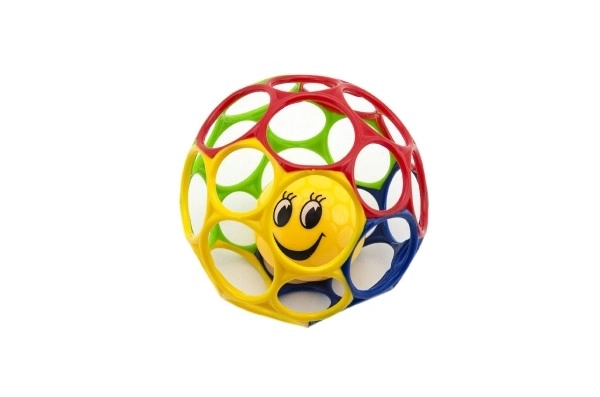 Blød kattebold med rangle - smiley