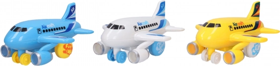 Plastfly med friktion med lys- og lydeffekter 14 cm