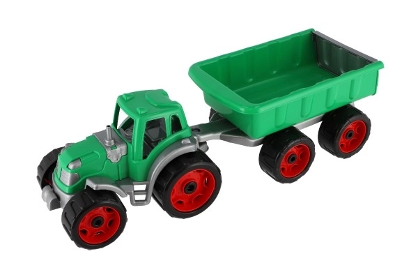Traktor med anhænger plast 53 cm i fri rullende net