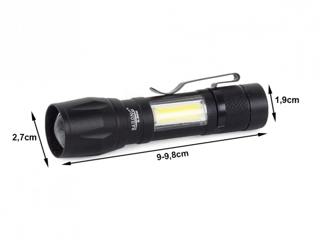 Taktisk LED lommelygte Bailong med zoom funktion