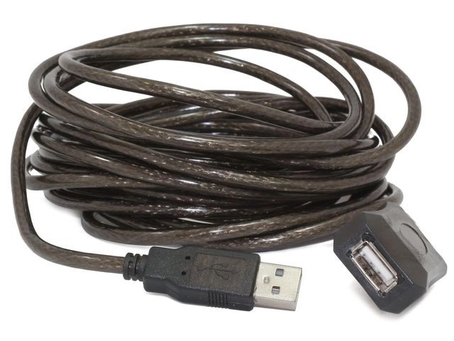 Aktiv USB forlængerledning 2.0 AM-AF 5m sort