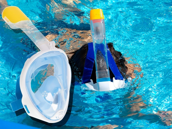 Foldbar helmaske med snorkel L/XL blå