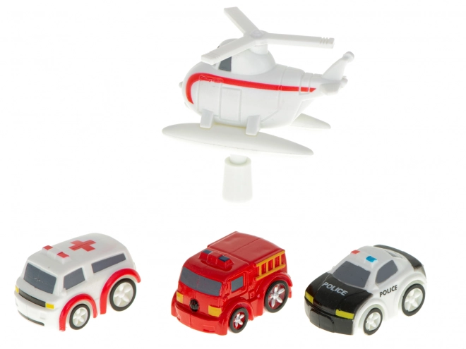 Multifunktionel forhindringsbane med helikopter til biler