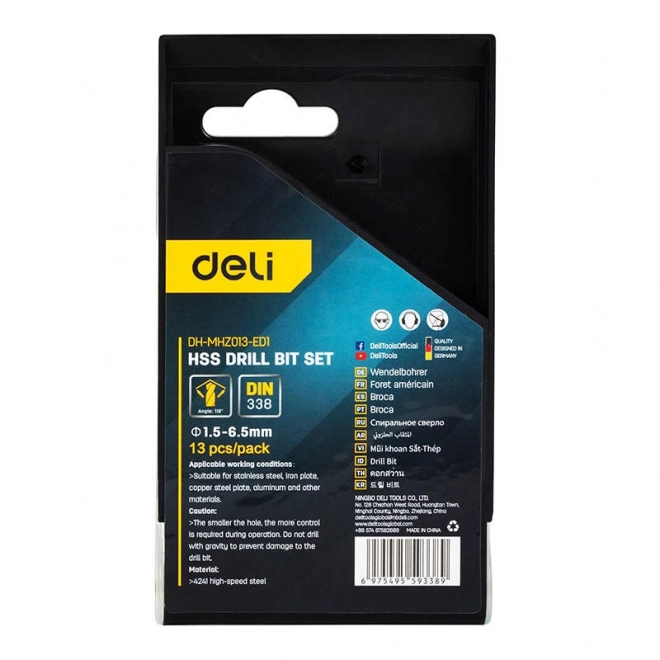 Sæt af HSS bor Deli Tools EDH-MHZ013-ED1