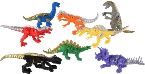 Farverigt sæt med 8 dinosaurer til fantasifuld leg
