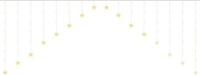 Lysgardin med stjerner 136 LED – Varm