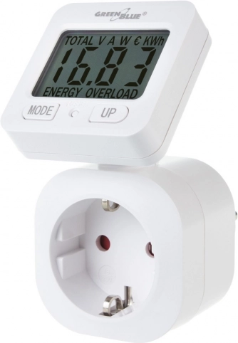 energiforbrugsmåler greenblue gb615 f (schuko) med roterende display