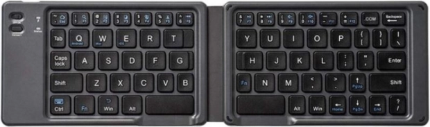 Sammenfoldeligt trådløst Bluetooth 3.0-tastatur med genopladeligt batteri