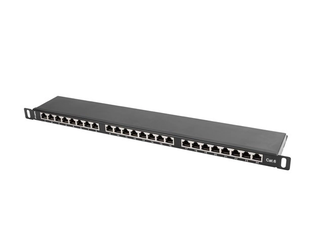 Patchpanel 24 port kat. 6 sort